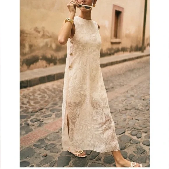 NWT ANTONIO MELANI x MG Style Blake Soutache Round Neck Sleeveless Shift Dress - Picture 4 of 6